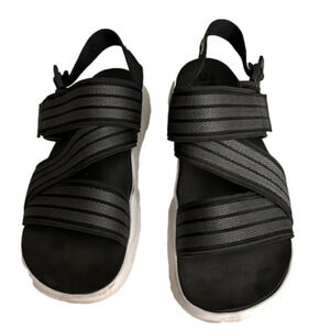 Adidas black strappy sandals, size 10